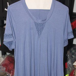Torrid Blue Jersey Lace Detail Flowy shift Size 3